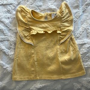 Janie and Jack shortbread yellow ruffle top